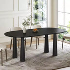 Dovelina ovale houten eettafel van 67 met 4 poten, moderne keukentafel voor 6 personen