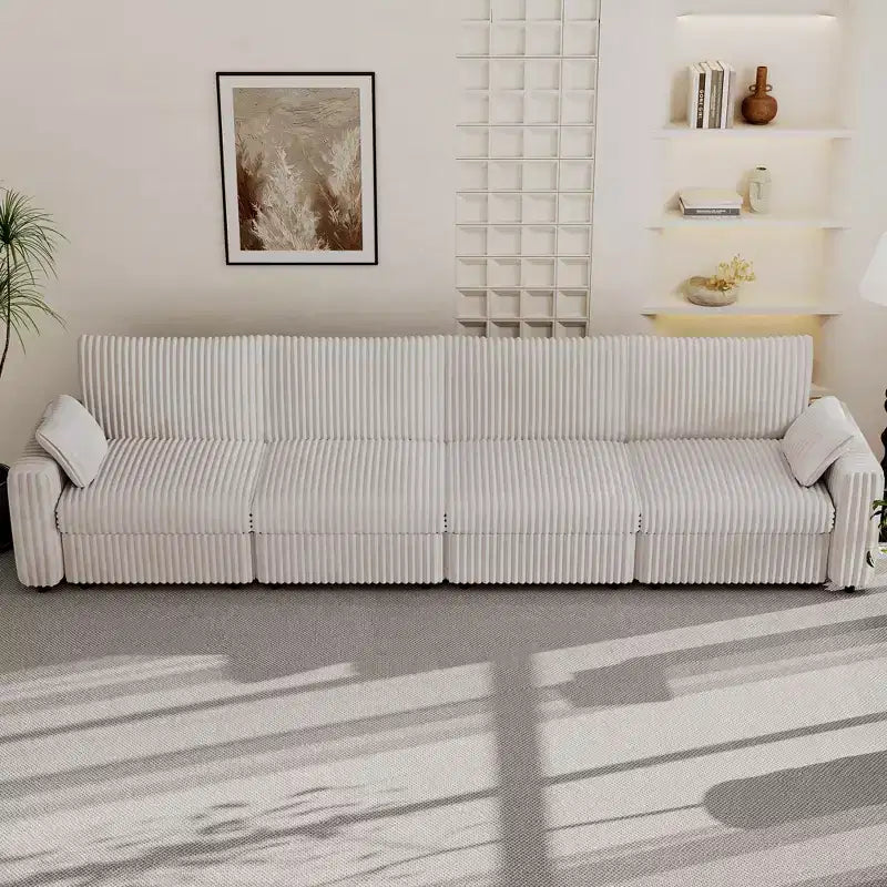 Canapé sectionnel modulaire en velours côtelé Dyonery avec housses lavables