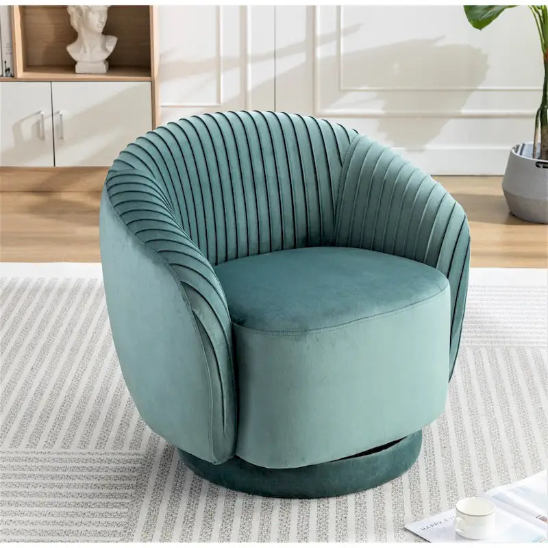 Petit fauteuil pivotant en velours Milvo