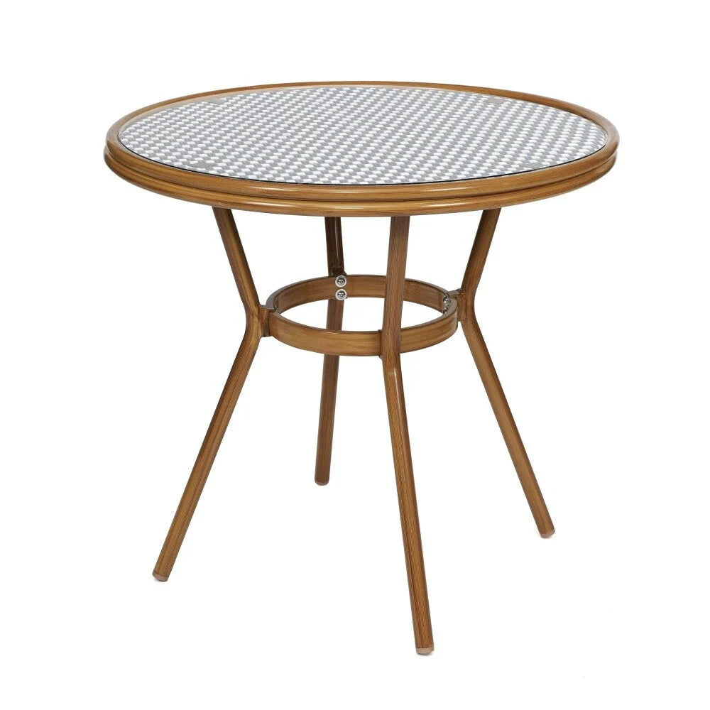 Ensemble bistro commercial intérieur/extérieur avec table et quatre chaises