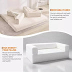 5-in-1 Convertible Sofa Bed, 78.8 Modular Corduroy Sleeper with Sturdy Frame, Multi-Functional Futon for Small Space, Living Room & Guest Room