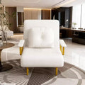 Canapé-lit pliant 3-en-1, fauteuil convertible avec dossier réglable en 5 positions et coussin, couchage gain de place pour salon, chambre et bureau (blanc)
