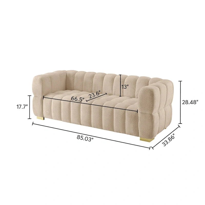 85 moderne bank van wafelstof, comfortabele loungebank