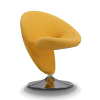 Fauteuil d’appoint pivotant Manhattan Comfort Curl en chrome et mélange de laine (lot de 2)