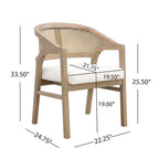 Christopher Knight Home – Chaise de salle à manger rembourrée en cannage (lot de 2)