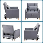 Aukfa Sleeper Chair Bed Convertible Single Sofa Chair with Pillow