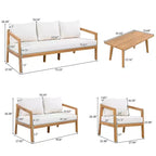 Christopher Knight Home Sunny Modernes 5-teiliges Sitzset aus Akazienholz mit rechteckigem Tisch mit Lattenplatte und 7 Sitzplätzen