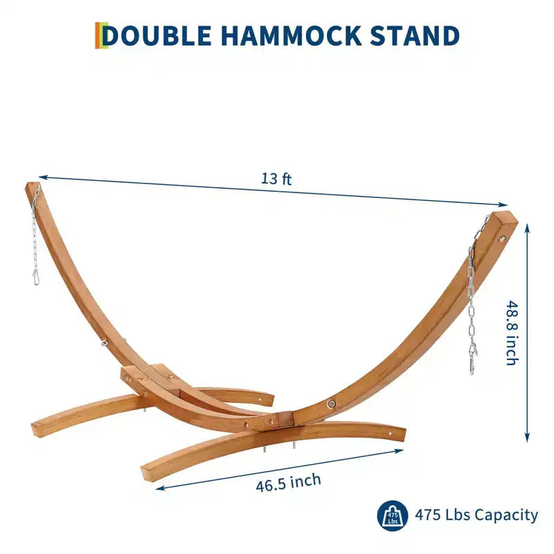 Support de hamac en bois robuste et résistant aux intempéries, universel, incurvé, capacité de 475 lb, pour terrasse, cour et intérieur
