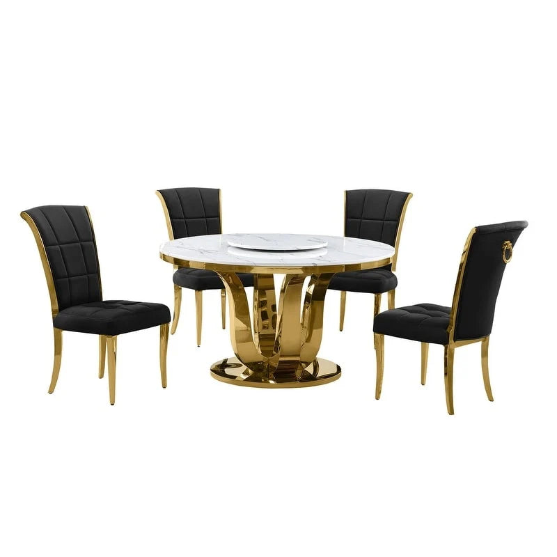 Best Quality Furniture D325-SC324-7 ronde eetkamerset met 5 delen