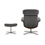 Jovan 31,5 Zoll Relaxsessel aus echtem Leder mit Hocker