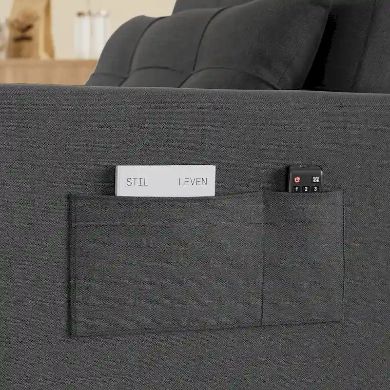 3-in-1 slaapstoel met uitschuifbaar slaapbankbed, verstelbare, opvouwbare, gestoffeerde loungedivan