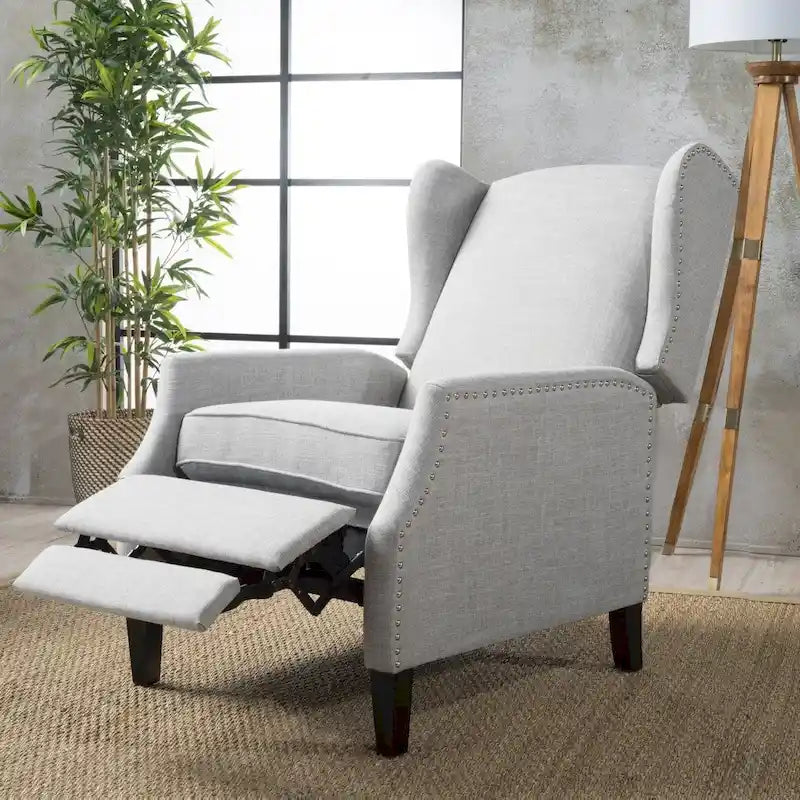 Fauteuil inclinable à dossier haut avec mécanisme à pression, rembourré, style classique, meuble d’appoint pour le salon