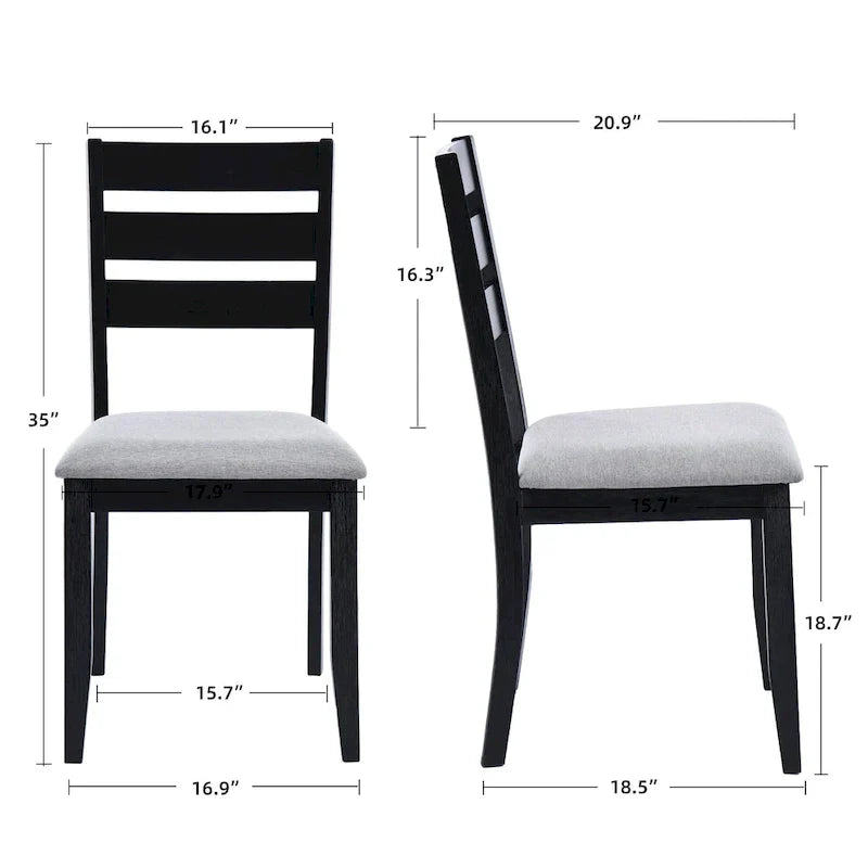 Ensemble de 4 chaises de salle à manger en bois avec dossier à barreaux
