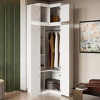 Armoire-penderie de 93,9/74,2 pouces de hauteur avec espace de suspension, tiroirs et rangements