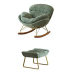 Fauteuil à bascule moderne en velours, ergonomique et rembourré, pour chambre de bébé
