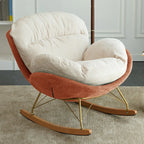 Fauteuil à bascule moderne en velours, ergonomique et rembourré, pour chambre de bébé