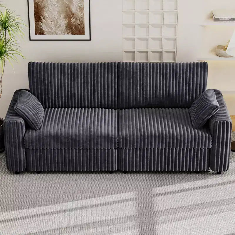 Canapé sectionnel modulaire en velours côtelé Dyonery avec housses lavables