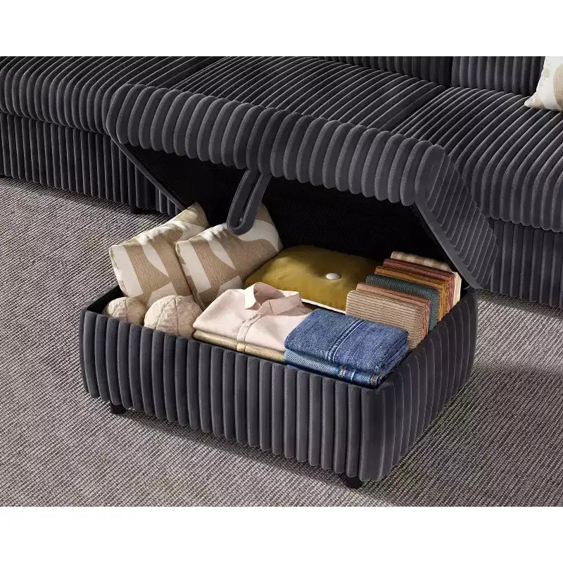 Dyonery Modular Corduroy Sectional Sofa with Washable Covers