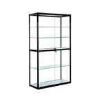Contemporary Rectangular Black Glass Curio Cabinet
