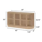 Plank+Beam Contour Solid Wood Sideboard with 3 Doors, 59 TV Stand for Living Room
