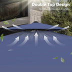 MAISON ARTS Parasol déporté hydraulique automatique de 12 pieds, mât en aluminium, rotation à 360 degrés
