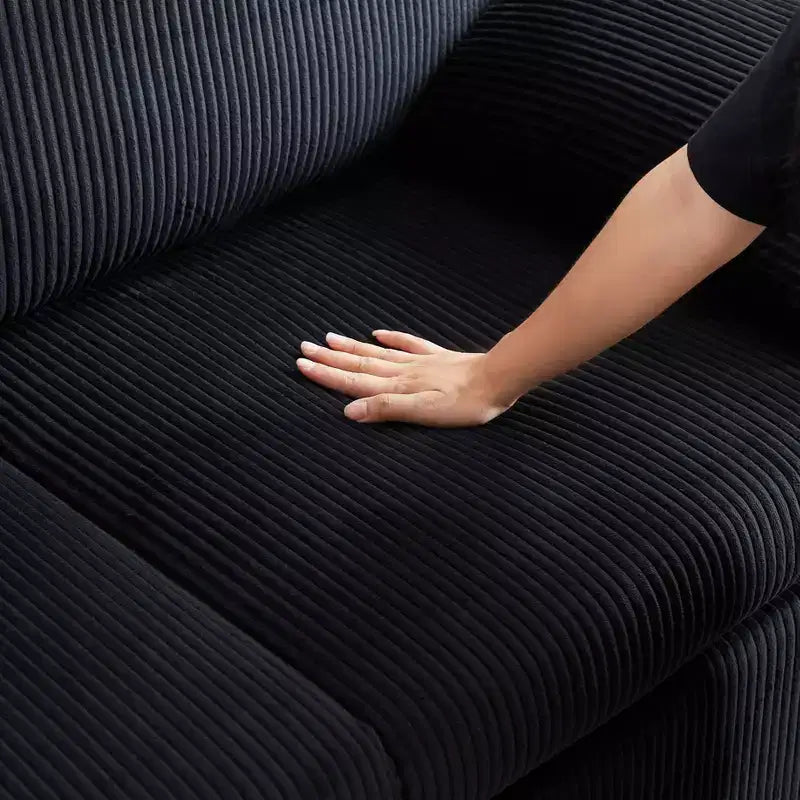 64,5 3-in-1-Schlafsofa aus Cord mit ausziehbarem Bett
