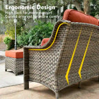 XIZZI 9-teiliges Outdoor-Gartenmöbel-Set mit drehbarem Sessel