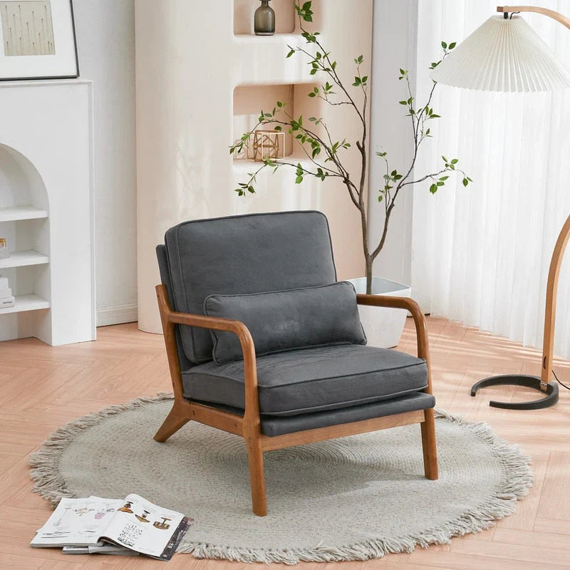 Moderner gepolsterter Akzentstuhl im Mid-Century-Stil