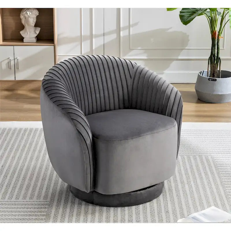 Petit fauteuil pivotant en velours Milvo