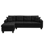 Ecksofa für das Wohnzimmer mit L-förmiger Chaiselongue und Getränkehalter