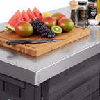 78.3-Inch Outdoor Kitchen Island with Stainless Steel Countertop, Foldable BBQ Station, and Storage Cabinets, Black