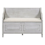 Rustic Solid Wood Entryway Storage Bench with Safety Hinge