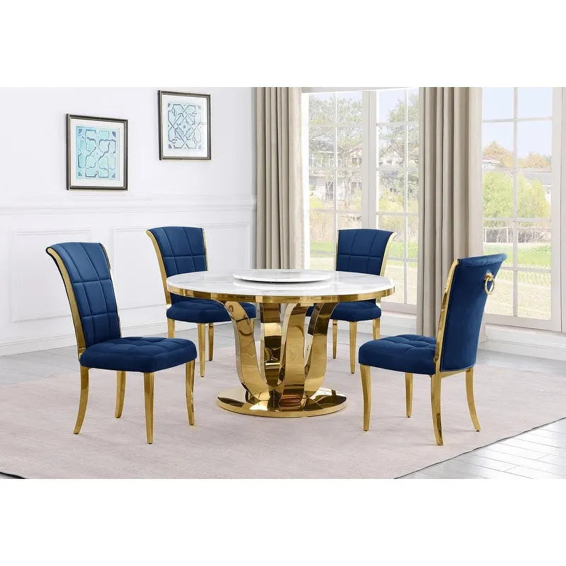 Best Quality Furniture D325-SC324-7 ronde eetkamerset met 5 delen