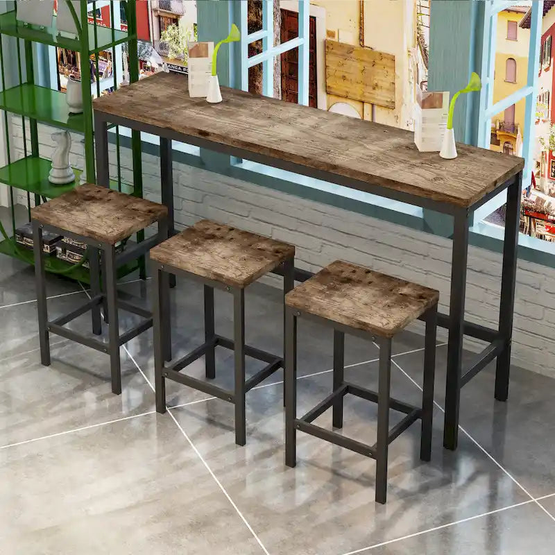 Ensemble de table de bar avec 3 tabourets