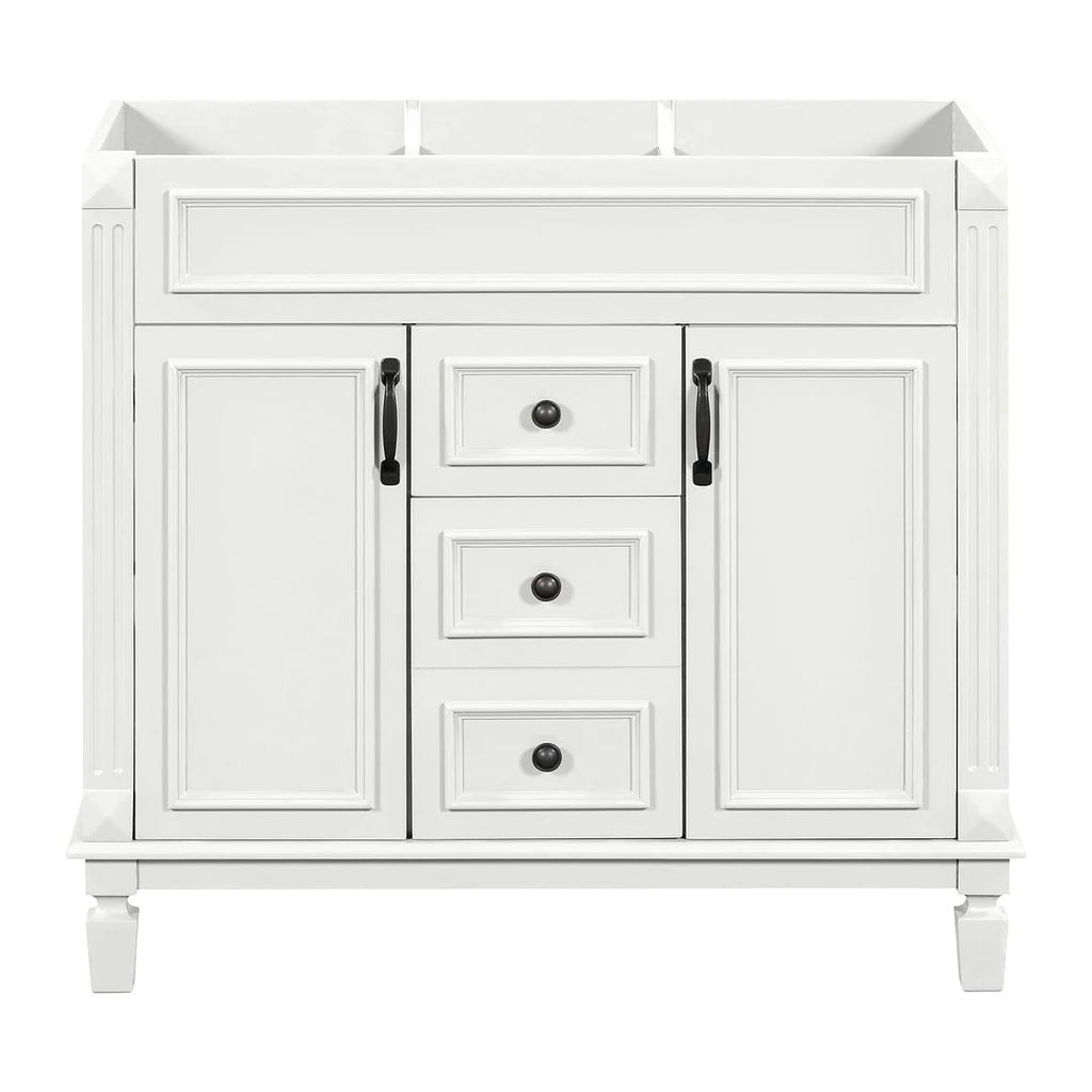 Meuble-lavabo moderne de salle de bains de 36 po avec vasque sur plan, armoire à miroir, 2 portes et 2 tiroirs