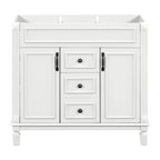 Meuble-lavabo moderne de salle de bains de 36 po avec vasque sur plan, armoire à miroir, 2 portes et 2 tiroirs