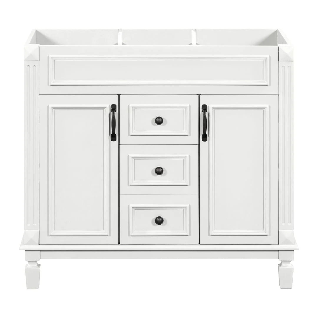 Meuble-lavabo moderne de salle de bains de 36 po avec vasque sur plan, armoire à miroir, 2 portes et 2 tiroirs