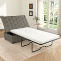 Opvouwbare slaapbank, poef van 49,6 inch met opvouwbare slaapbank, converteerbare slaapplaats met traagschuimmatras en gecapitonneerd ontwerp