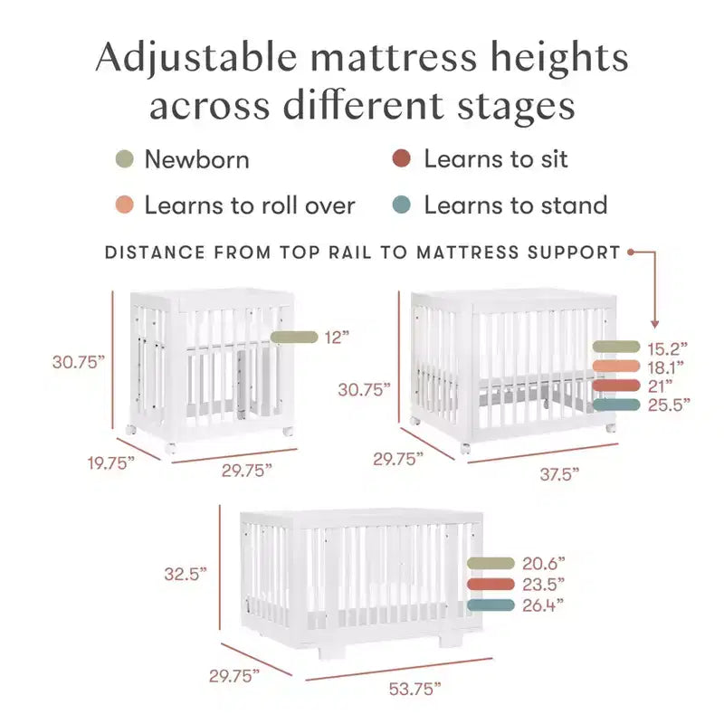 Babyletto Yuzu 8-in-1 umbaubares Babybett mit Umbausets für alle Entwicklungsstufen