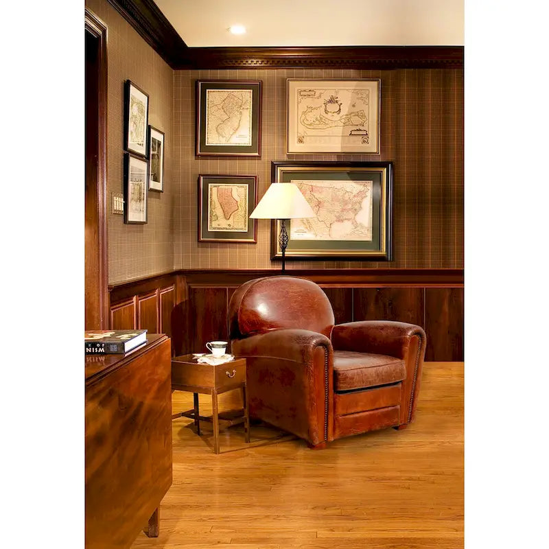 Pasargad Home Paris Clubsessel aus echtem Leder, Braun