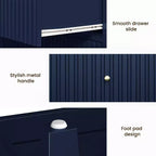 Heynemo Kommode mit 3 Schubladen, lackierter 30 Zoll hoher Nachttisch aus Holz mit Stauraum, breiter moderner Schubladenschrank mit kugelgelagerten Auszügen