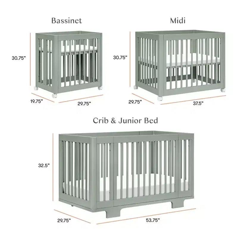 Babyletto Yuzu 8-in-1 umbaubares Babybett mit Umbausets für alle Entwicklungsstufen