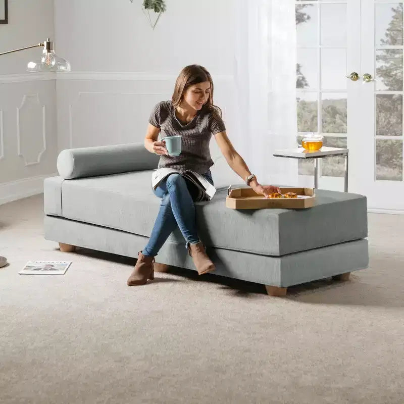 Tagesbett / ausklappbares Schlafsofa in Queen-Size – Microvelours