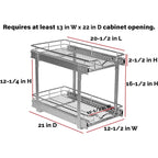Ausziehbarer Schrankorganizer, 2 Ebenen, robustes Metall mit eingeschränkter lebenslanger Garantie – rostfreie Chromoberfläche