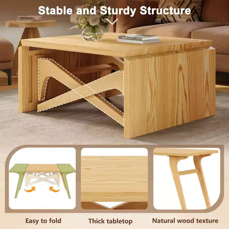 2-in-1-Couchtisch, ausziehbarer Esstisch, höhenverstellbarer Tisch für Zuhause und Büro, platzsparend – ModernLuxe