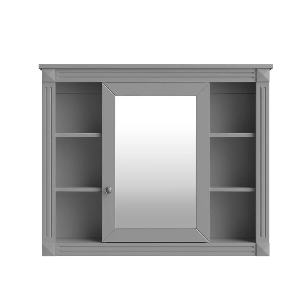 Meuble-lavabo moderne de salle de bains de 36 po avec vasque sur plan, armoire à miroir, 2 portes et 2 tiroirs
