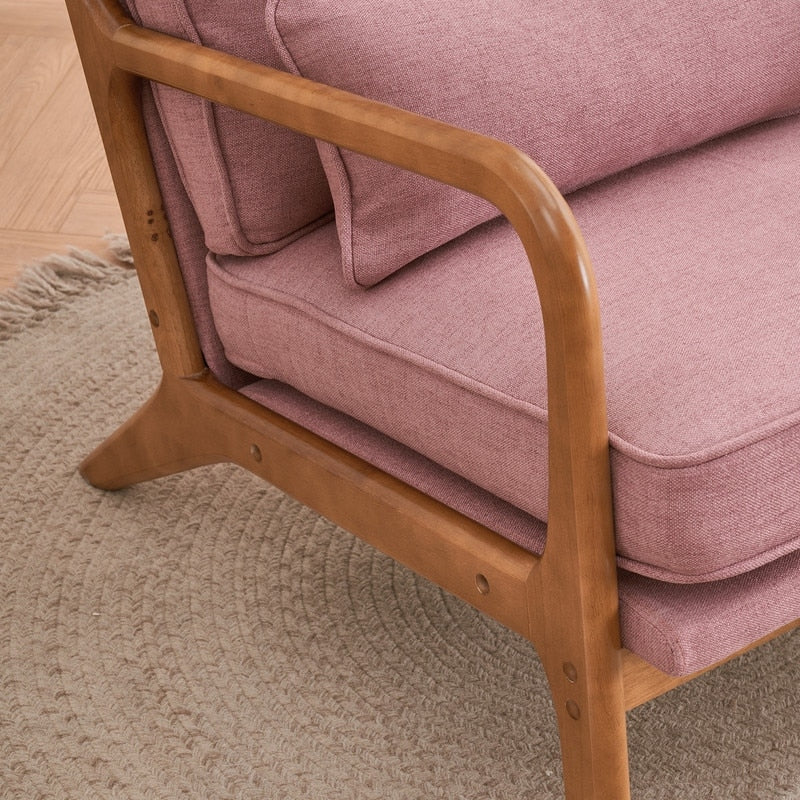 Moderner gepolsterter Akzentstuhl im Mid-Century-Stil