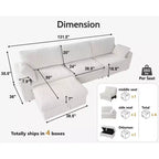 Dyonery Modular Corduroy Sectional Sofa with Washable Covers