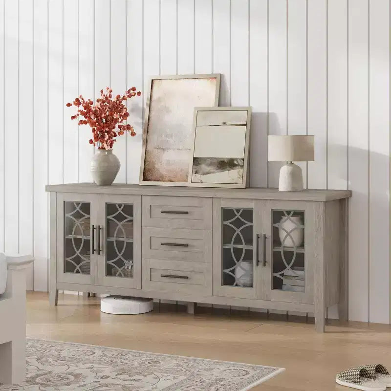 Meubles TV avec tiroirs de rangement, meuble de divertissement TV, console TV pour le salon ou la chambre, armoire de rangement