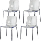 Amber Acrylic Armless Low Back Dining Chair